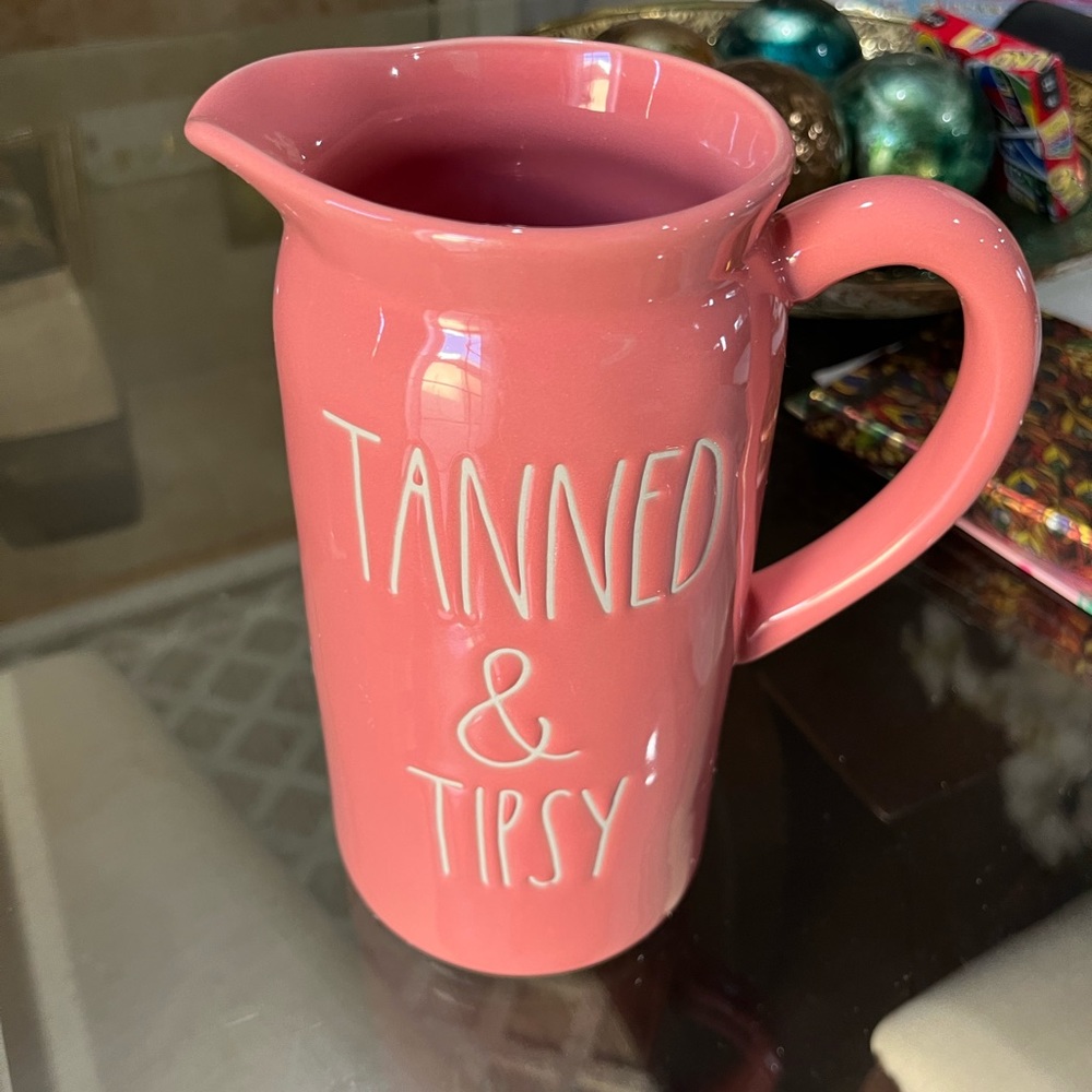 NWT Rae Dunn Tanned And Tipsy Pitcher Brand New